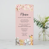Pink Boho Safari Party Animaux Menu Baby shower (Debout devant)