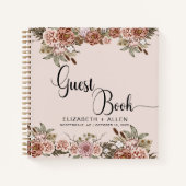 Pink Boho Specialized Floral Wedding Guest Book Notitieboek (Voorkant)