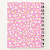 Pink Boho Spring Daisies Pattern Notitieboek (Achterkant)