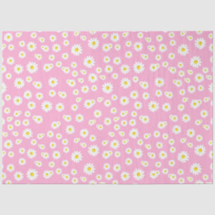 Pink Boho Spring Daisies Pattern Tissuepapier