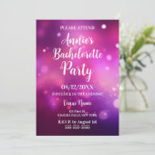 Pink Bokeh Bachelorette Party Kaart (Staand voorkant)