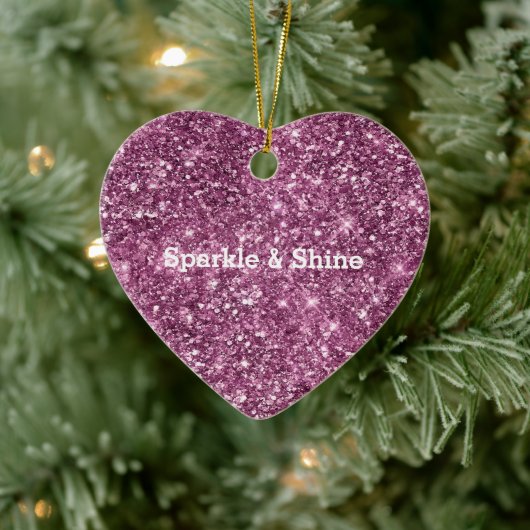 Pink Bokeh Glitter Keramisch Ornament (Boom)