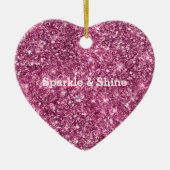 Pink Bokeh Glitter Keramisch Ornament (Voorkant)