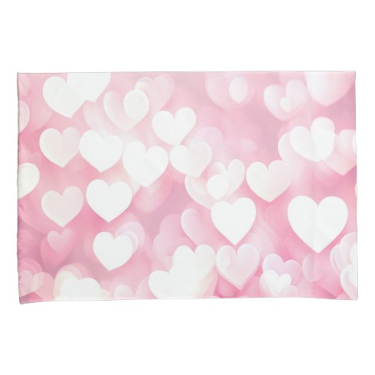 Pink Bokeh Hearts Kussensloop (Voorkant-Rechts)