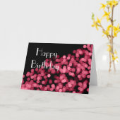 Pink Bokeh Lights joyeuse carte d'anniversaire (Fleur jaune)
