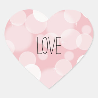 Pink Bokeh Love Hart Sticker