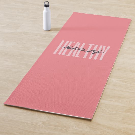 Pink Bold Healits Life Yoga Mat (In situ)