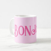 Pink Bonjour Pastel Pink Coffee Mug (Devant gauche)
