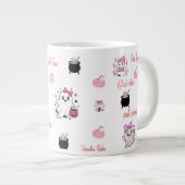 Pink Boo Cute Ghost Halloween Coffee Cup Extra Grote Beker (Voorkant rechts)