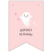 Pink Boo Gelukkig Verjaardagsfeestdecor Vlaggetjes (Eerste vlag)