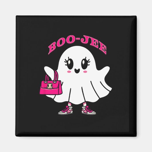 Pink Boo-jee Funny Ghost Halloween Magneet (Voorkant)