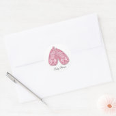 Pink Booties Baby shower Ronde Sticker (Envelop)