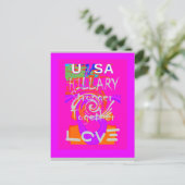 Pink Bordered Hillary Inspiration Art Print Briefkaart (Staand voorkant)