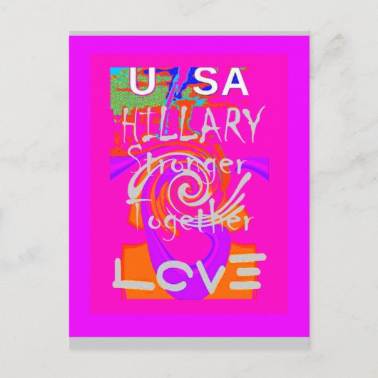 Pink Bordered Hillary Inspiration Art Print Briefkaart (Voorkant)