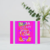 Pink Bordered Hillary Inspiration Art Print Briefkaart (Staand voorkant)
