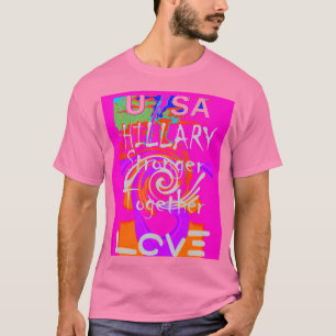 Pink Bordered Hillary Inspiration Art Print T-shirt