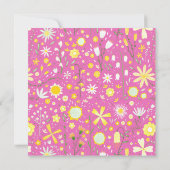 Pink Botanical Wildflower Dank u (Achterkant)