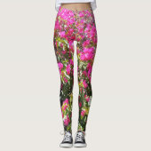 Pink Bougainvillea Struik Leggings (Voorkant)