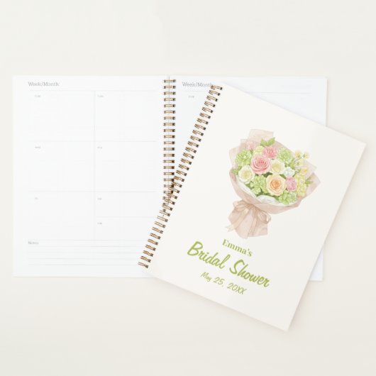 pink bouquet Bridal Shower (Devant avec enveloppe)