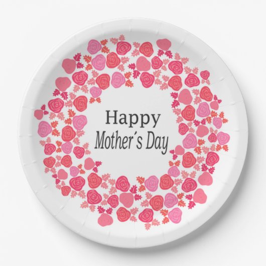 Pink Bouquet moederdag Papieren Bordje (Voorkant)