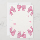 Pink Bow 1er anniversaire Invitation Girl (Dos)