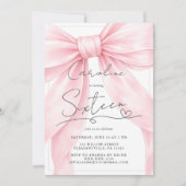 🎀 Pink Bow 1st Birthday Invitation 💕 (Devant)