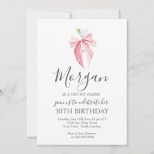 PINK bow A Tini Bit Older Martini Invitation