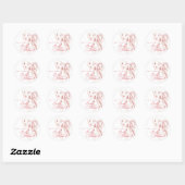 Pink Bow Aardbeien Baby shower Ronde Sticker (Vel)