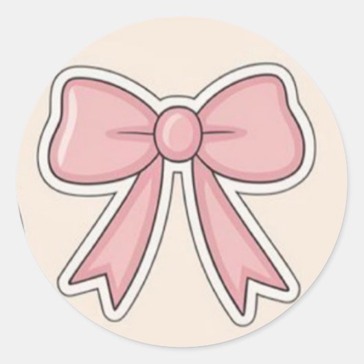 Pink Bow Aesthetic Cutesy Vinyl Sticker (Voorkant)