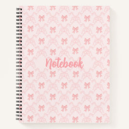 Pink Bow Aesthetic Notebook – Cute & Feminine Jour Notitieboek