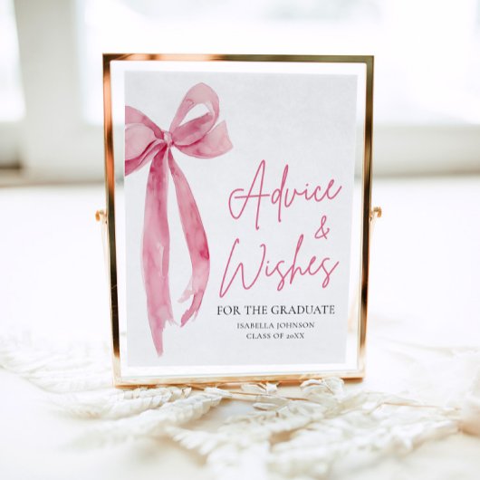 Pink Bow Afstudeerder Party Afstuderen advies en w Poster