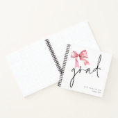 Pink Bow Afstudeerder Script Afstuderen gastenboek Notitieboek (Binnen)