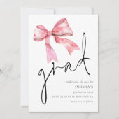 Pink Bow afstuderen Afstudeerder Save the Date (Voorkant)