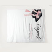 Pink Bow Afstuderen Felicitatie Foto Achtergrond Wandkleed (Voorkant (horizontaal))