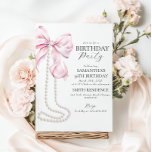 Pink Bow and Pearls 30th Birthday Party Invitation<br><div class="desc">Célébrez en style avec cette charmant Bow rose et Pearls Anniversaire Invitation! Parfait pour tous les âges, ce design élégant allie la beauté intemporelle des tons roses doux aux délicats accents perles, créant une atmosphère sophistiquée et festive pour votre événement spécial. Que vous soyez l'hôte d'un petit premier anniversaire ou...</div>