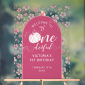 PINK BOW & ARCH FALL PUMPKIN FLOWERS BIRTHDAY (Neutre)