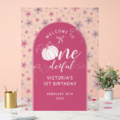 PINK BOW & ARCH FALL PUMPKIN FLOWERS BIRTHDAY (Mariage)