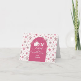 PINK BOW & ARCH FALL PUMPKIN FLOWERS BIRTHDAY BEDANKKAART