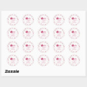 PINK BOW & ARCH FALL PUMPKIN FLOWERS BIRTHDAY RONDE STICKER (Vel)