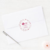 PINK BOW & ARCH FALL PUMPKIN FLOWERS BIRTHDAY RONDE STICKER (Envelop)