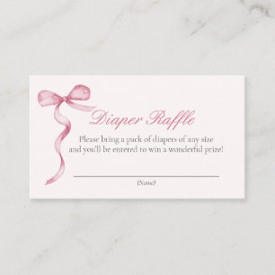 Pink Bow Baby Diaper Demande Carte Boîtier