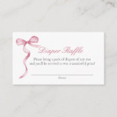 Pink Bow Baby Diaper Demande Carte Boîtier (Devant)