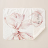 Pink Bow Baby Gift Sherpa Deken (Voorkant (horizontaal))