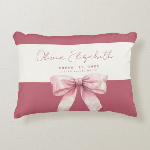 Pink Bow Baby Girl Accent Kussen