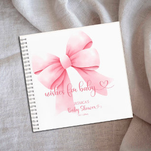 Pink Bow Baby Girl Shower Wensen voor Baby Notitieboek