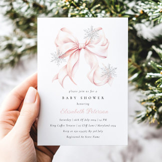 Pink Bow Baby Het is koud buiten Baby shower Kaart