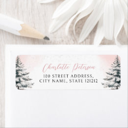 Pink Bow Baby Het is Koud Buiten Terugkeer Adres Etiket