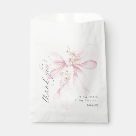 Pink Bow Baby in Bloom bloemendank u Bedankzakje (Voorkant)