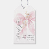 Pink Bow Baby in Bloom bloemendank u Cadeaulabel (Voorkant)