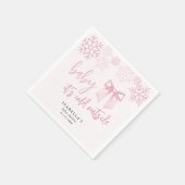 Pink Bow Baby Its Cold Outside Baby Shower Servet (Hoek)